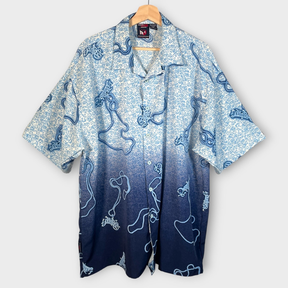 🦜 Southpole Authentic Denim Collection Shirt Mens XL Blue Short Sleeve Y2K